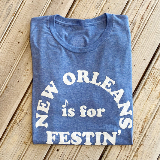 NO Is For Festin' Unisex Tee-light blue