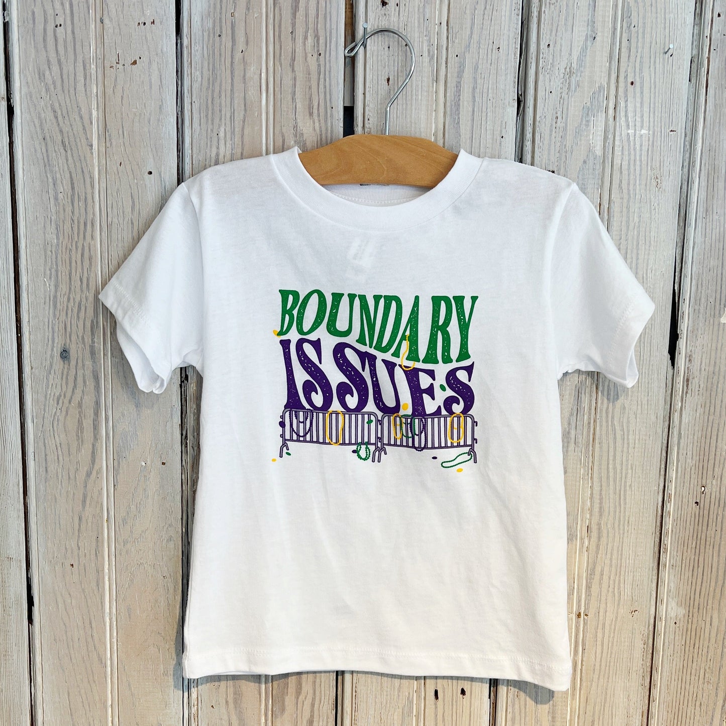 Boundary Issues Kids Tee-white