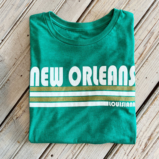 NO Stripe Women's Crew-green