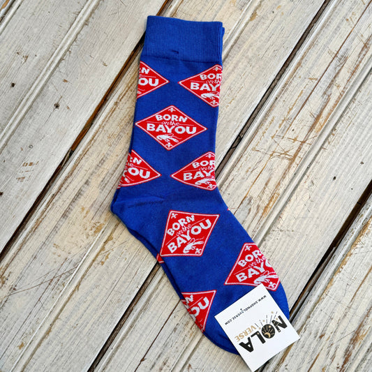 Nolaverse Born on The Bayou Sock-blue