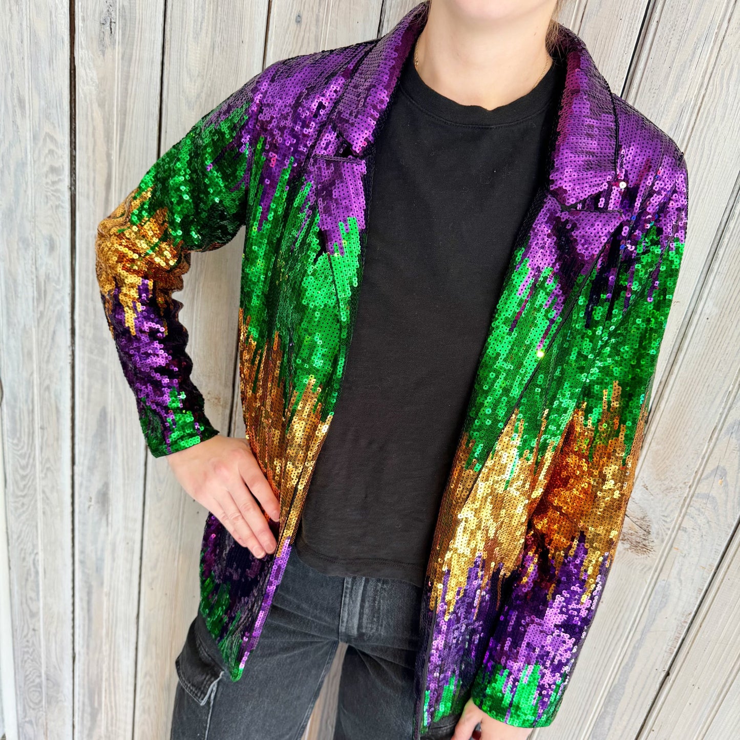 Nolaverse Mardi Ombre Sequin Blazer