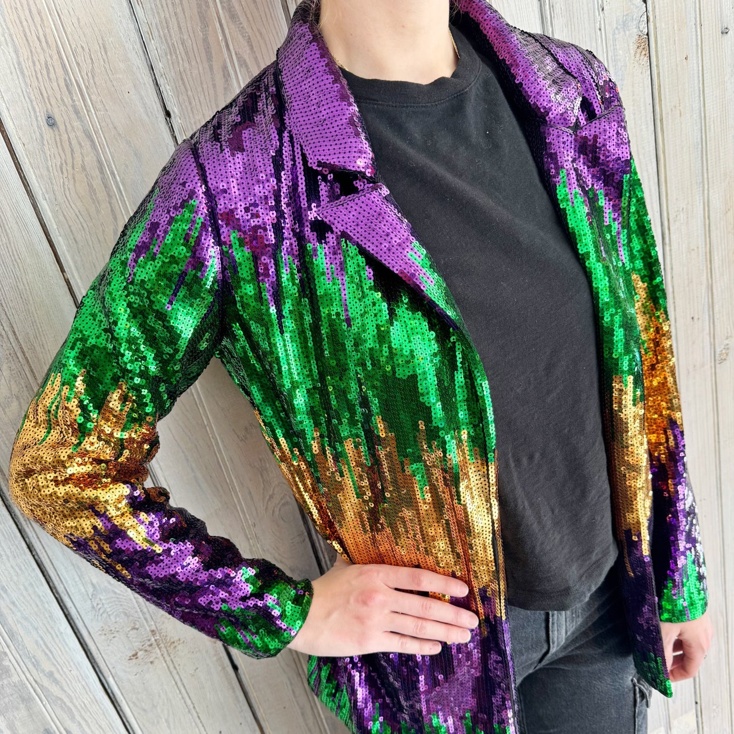 Nolaverse Mardi Ombre Sequin Blazer