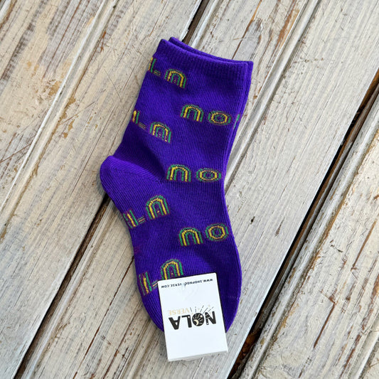 Nolaverse MG Mono Nola Kids Sock-purple