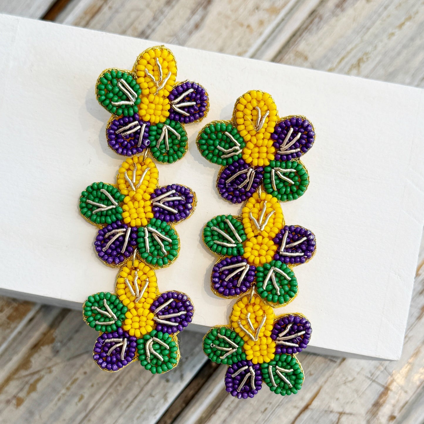 Triple Flower Mardi Earrings