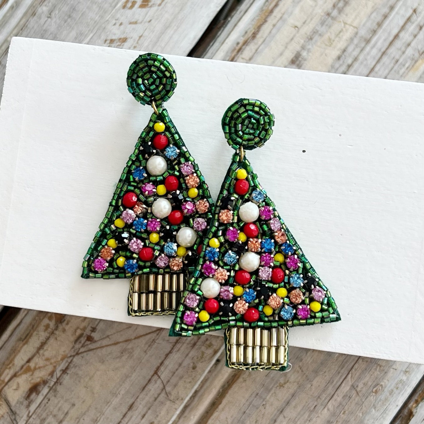 Christmas Tree of Lights Beaded Earring